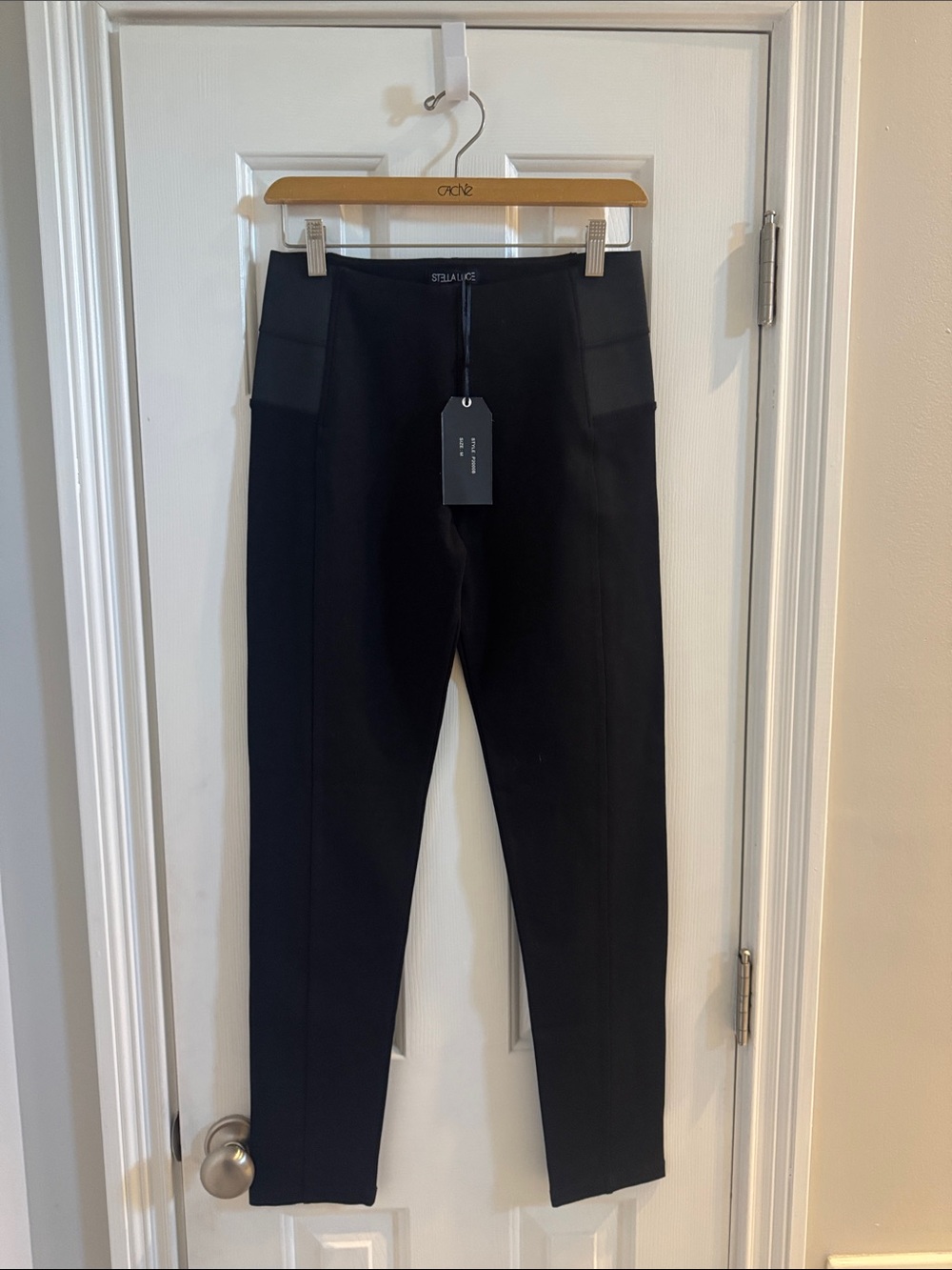 NWT Stella Luce Black Leggings w/ Elastic Sides at Waist